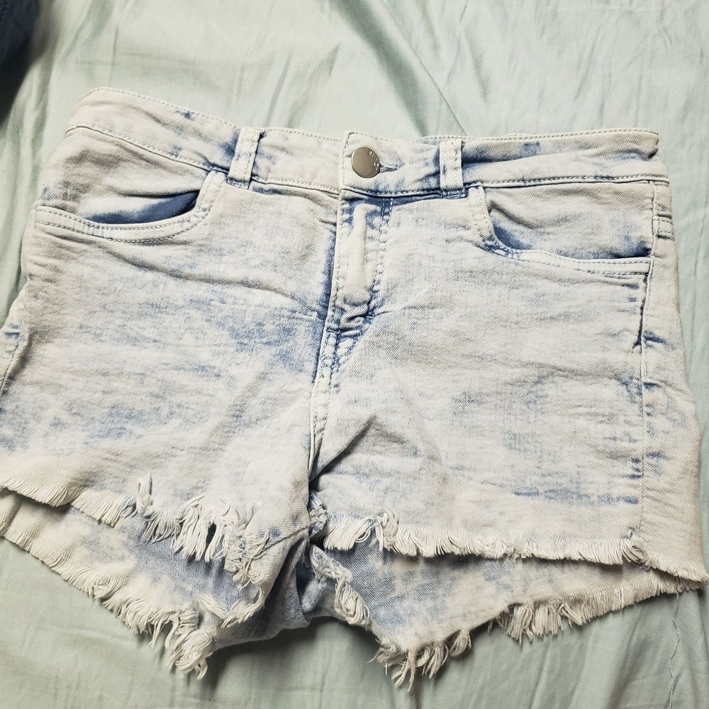 Light acid was high waisted shorts